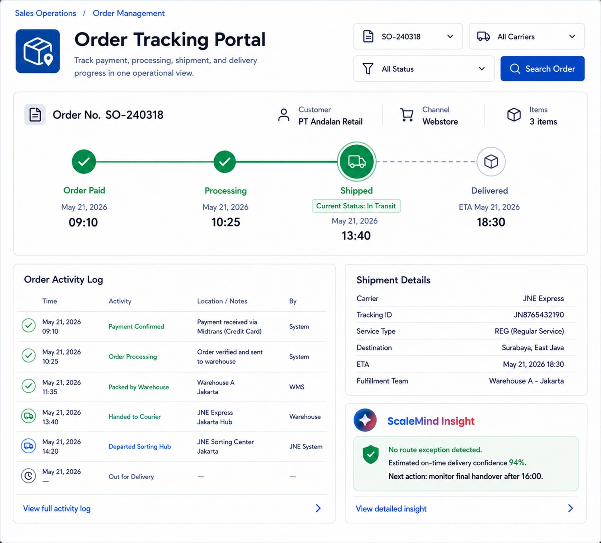 Order Tracking Portal