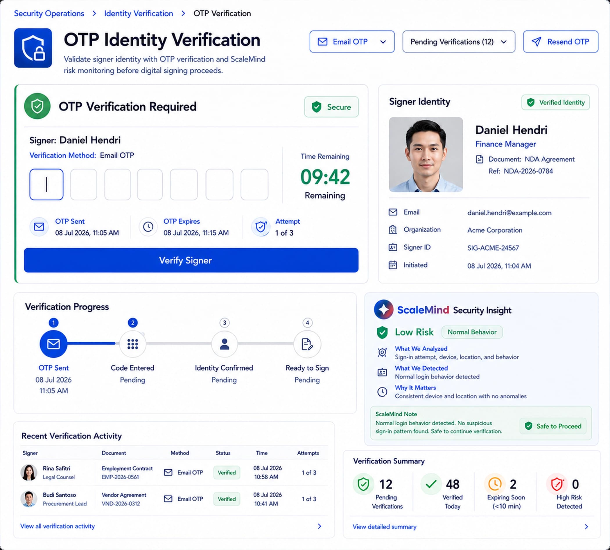 OTP Identity Verification
