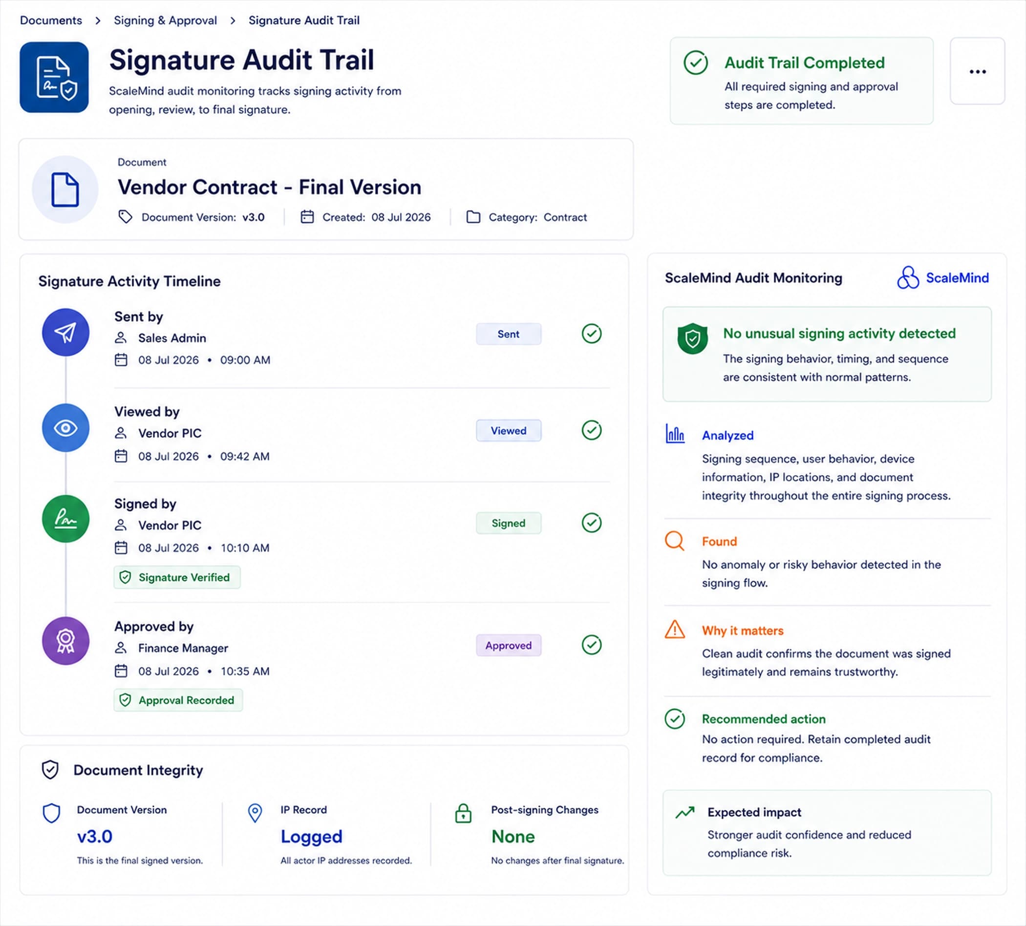 Signature Audit Trail