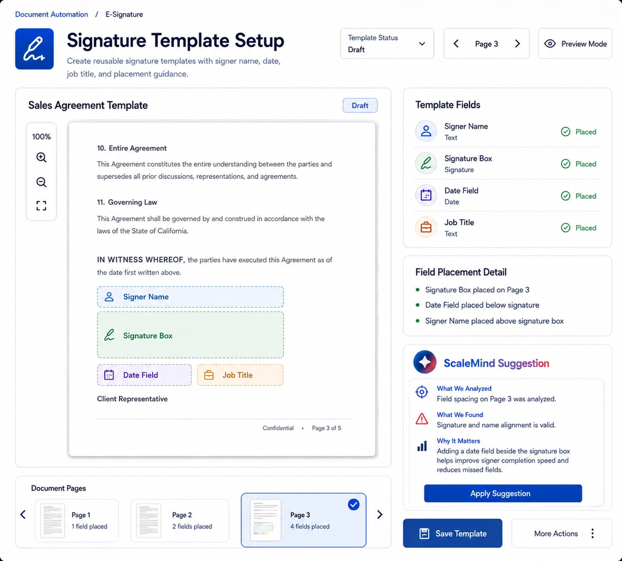 Signature Template Setup
