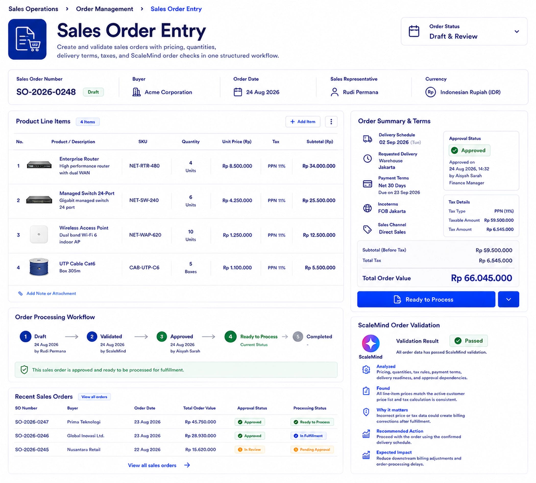 Sales Order Entry