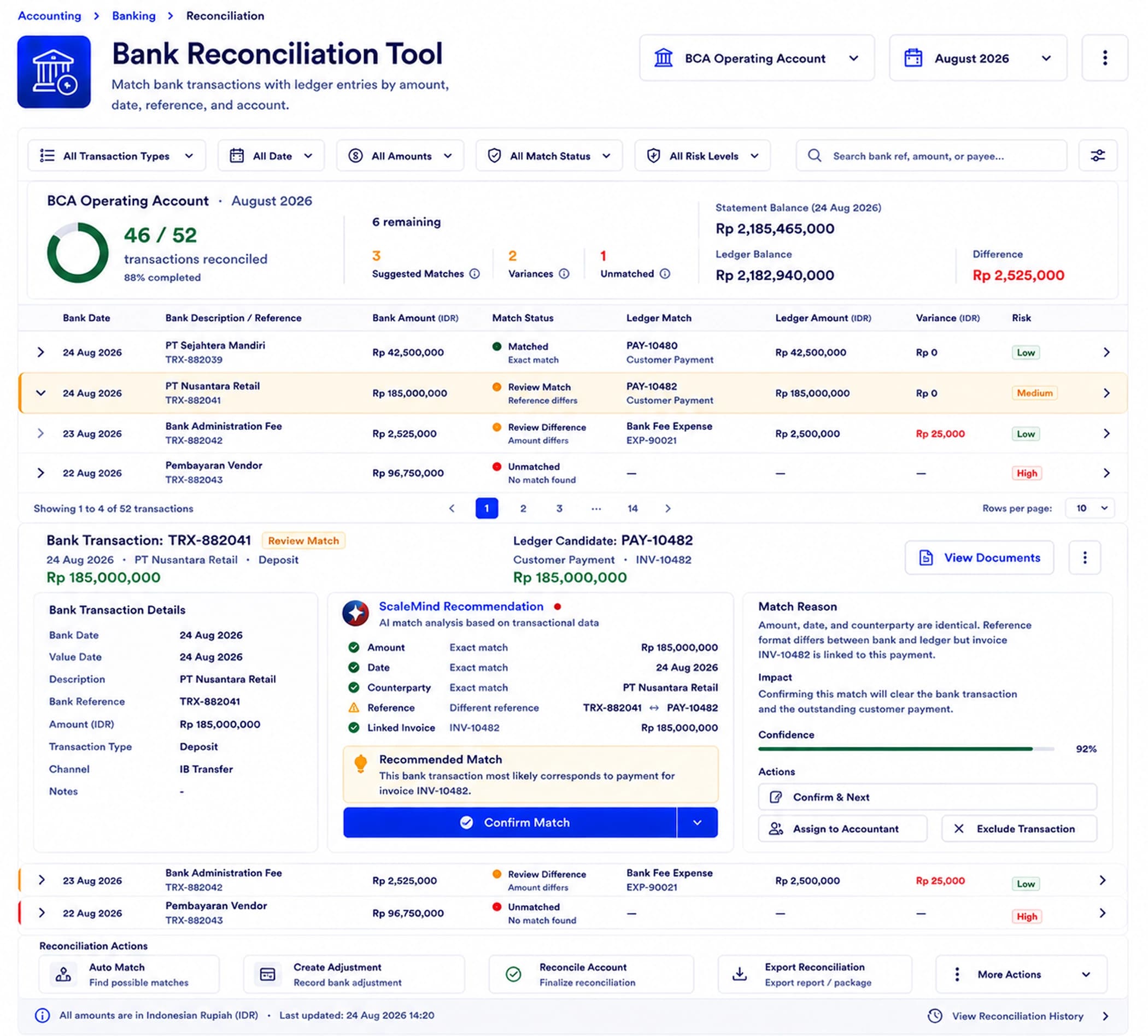 Bank Reconciliation Tool