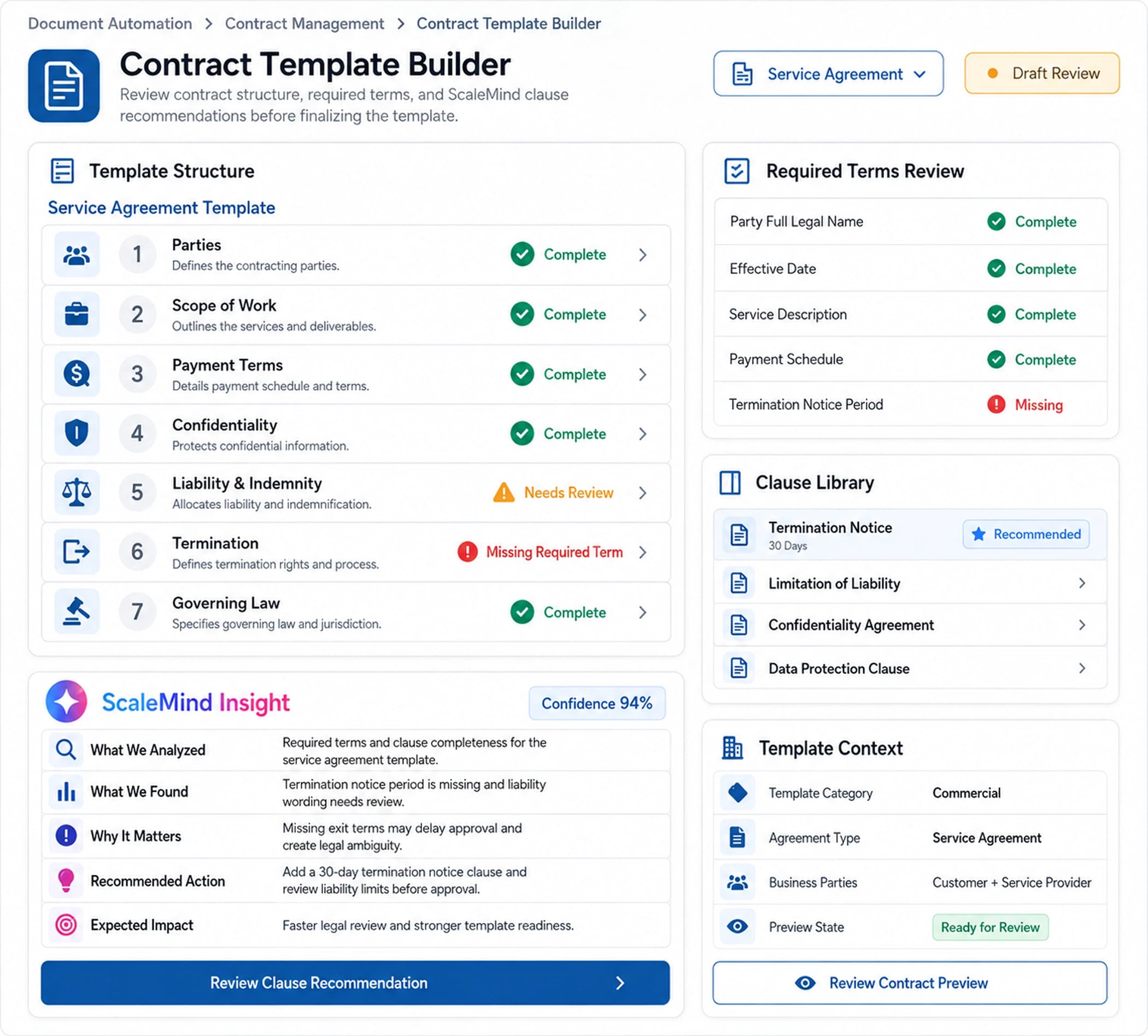 Contract Template Builder