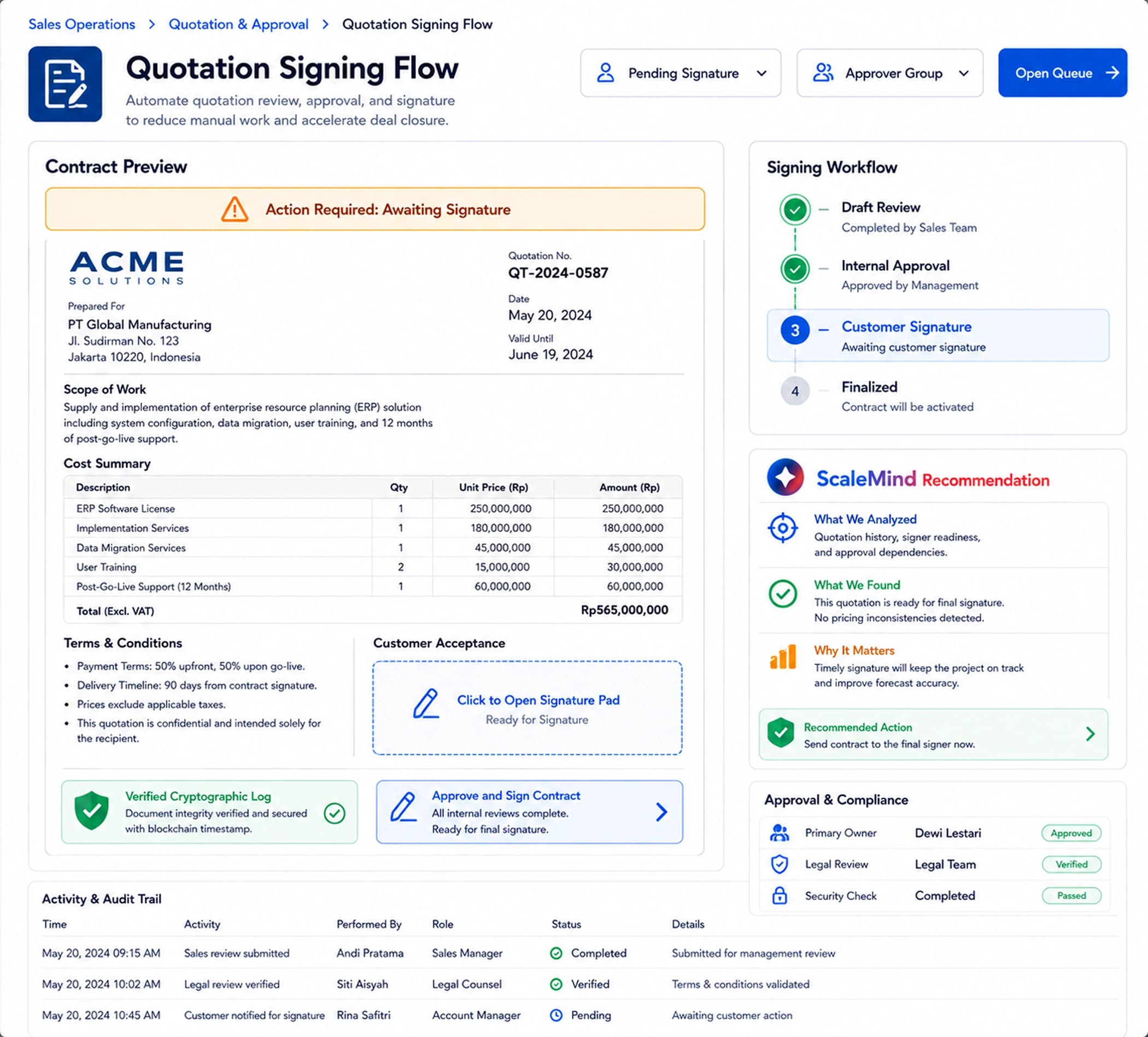 Quotation Signing Flow