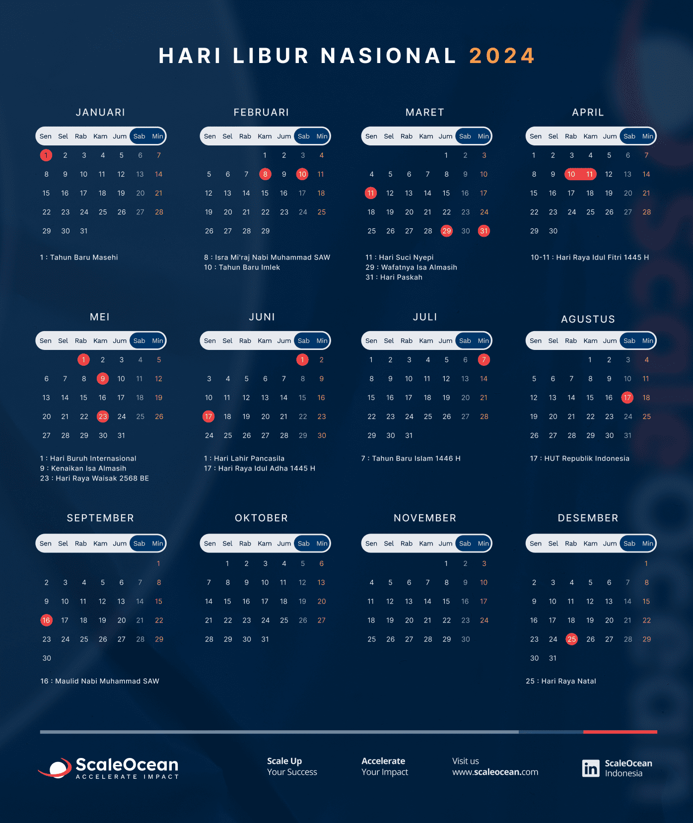 daftar libur nasional kalender 2024