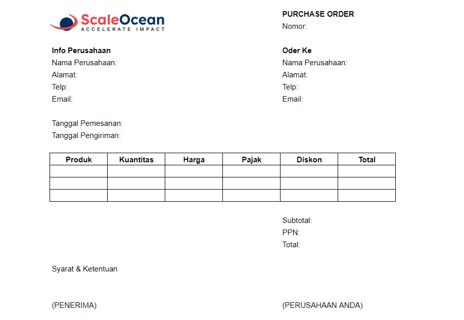 contoh purchase order