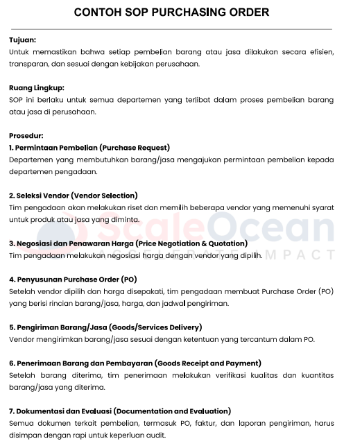Contoh SOP Purchasing Order