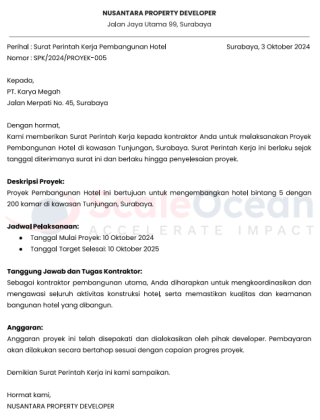 16 Contoh Surat Perintah Kerja (SPK), Format dan Komponen