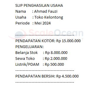 Contoh Slip Gaji Wiraswasta