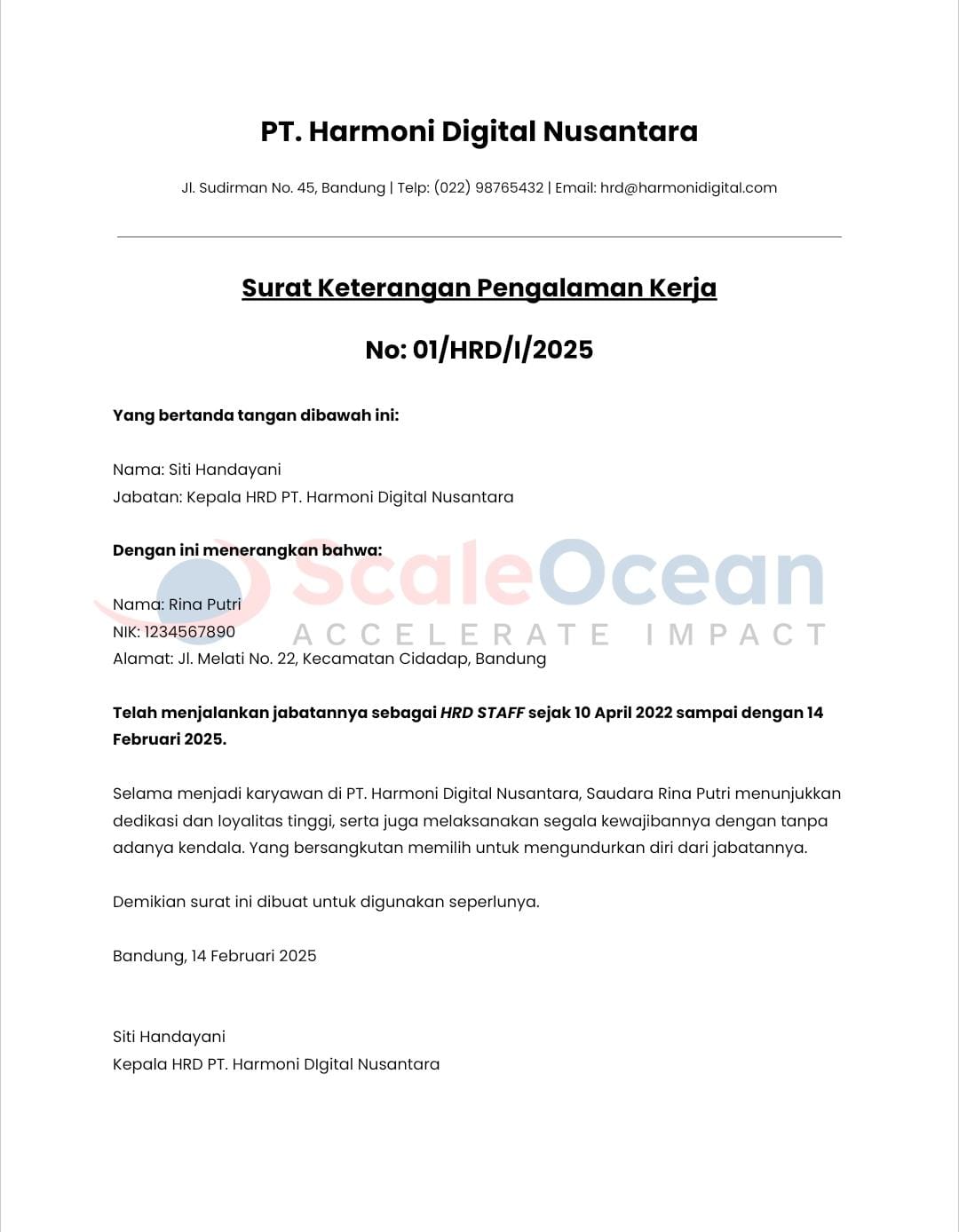 Contoh Surat Paklaring saat Karyawan Mengundurkan Diri