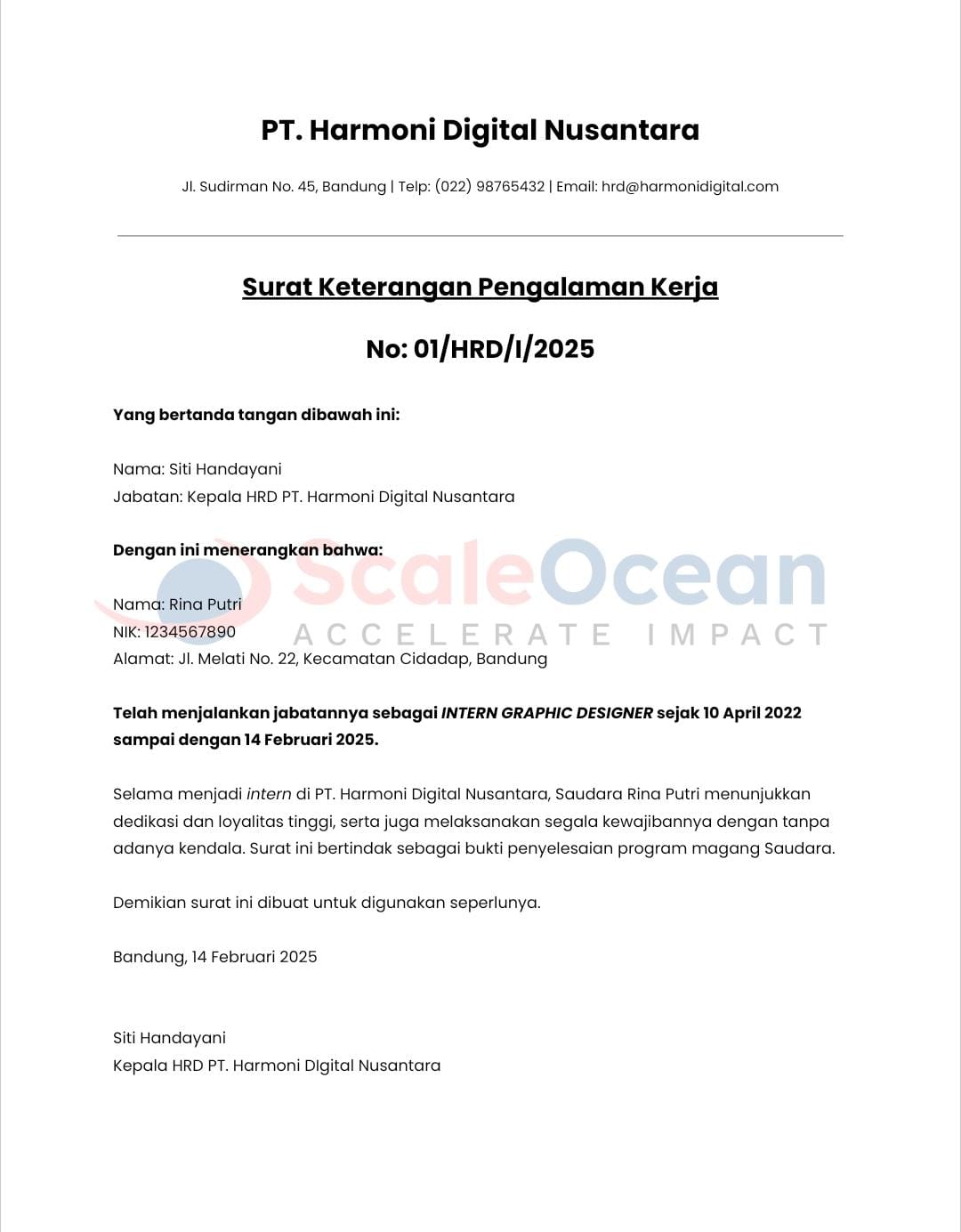 Contoh Surat Paklaring saat Karyawan Menyelesaikan Magang
