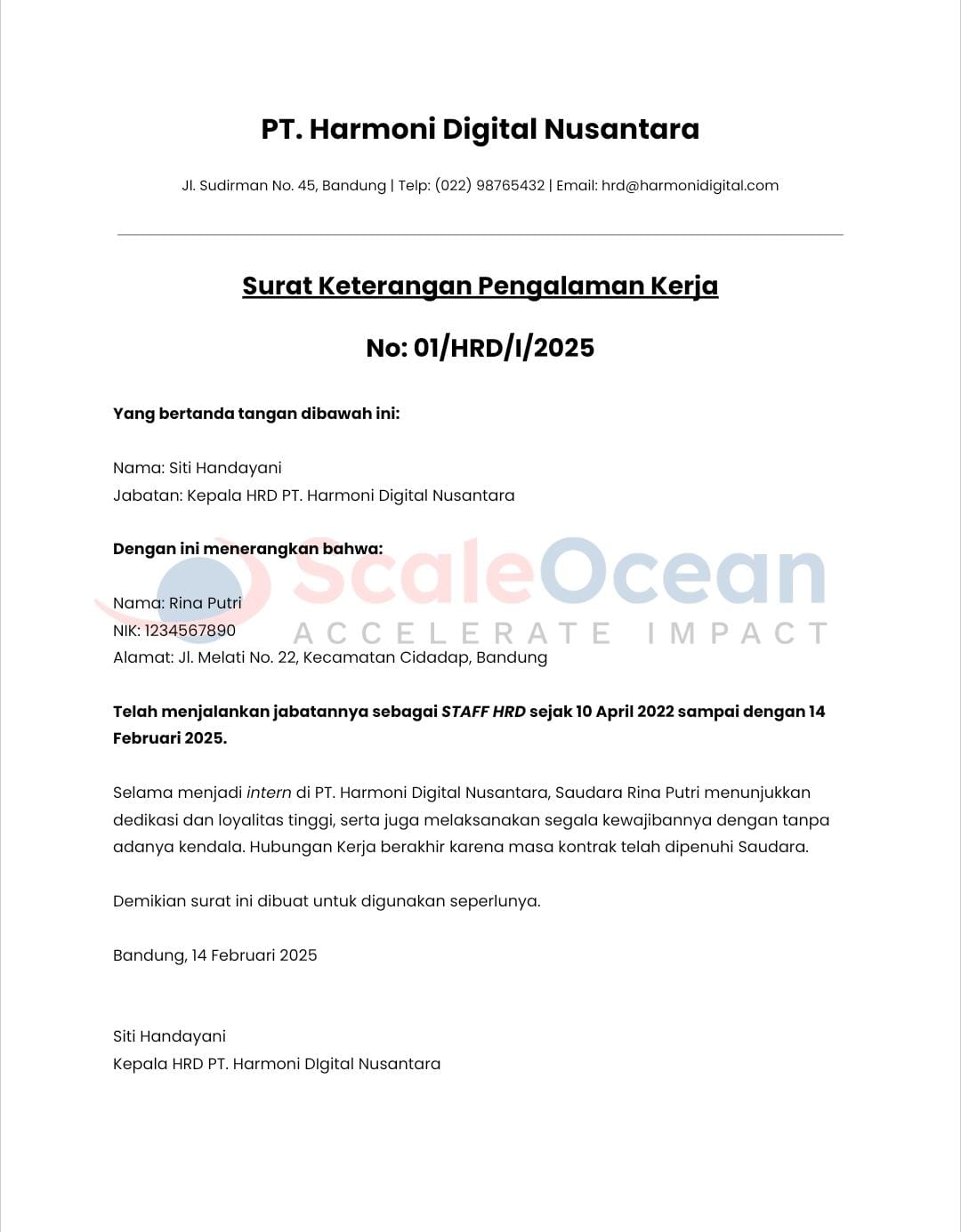 Contoh Surat Paklaring saat Kontrak Karyawan Berakhir