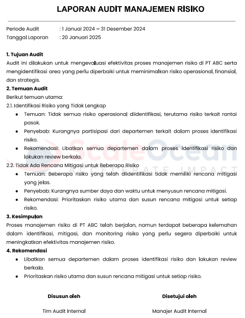 Laporan Audit Manajemen Risiko
