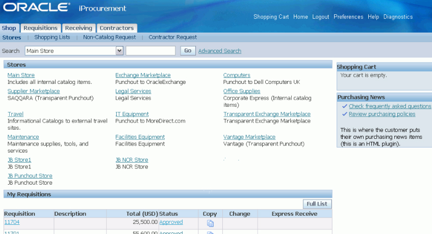 Aplikasi Purchasing Oracle iProcurement