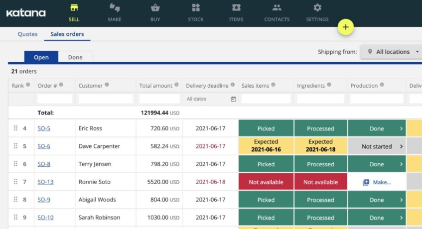 Enterprise Resource Planning (ERP) Katana
