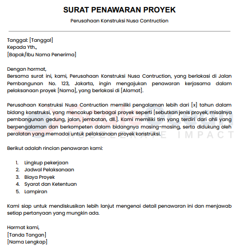 Surat Penawaran Proyek