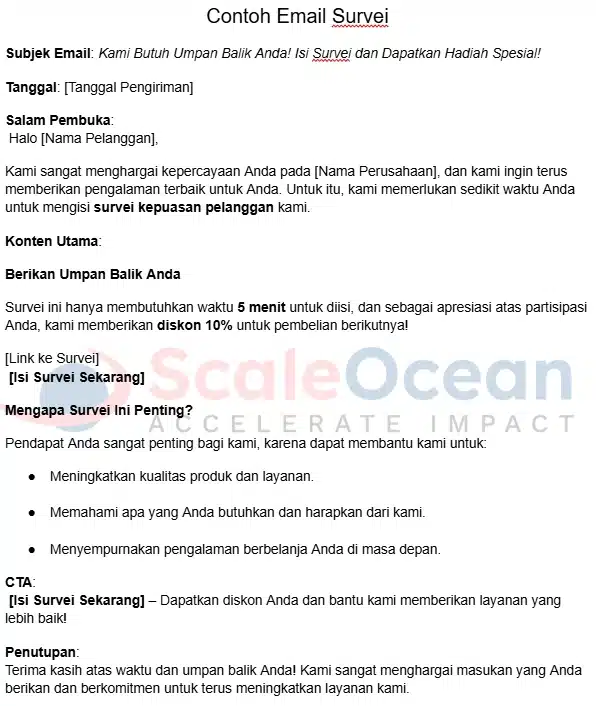 Contoh format email ajakan survei