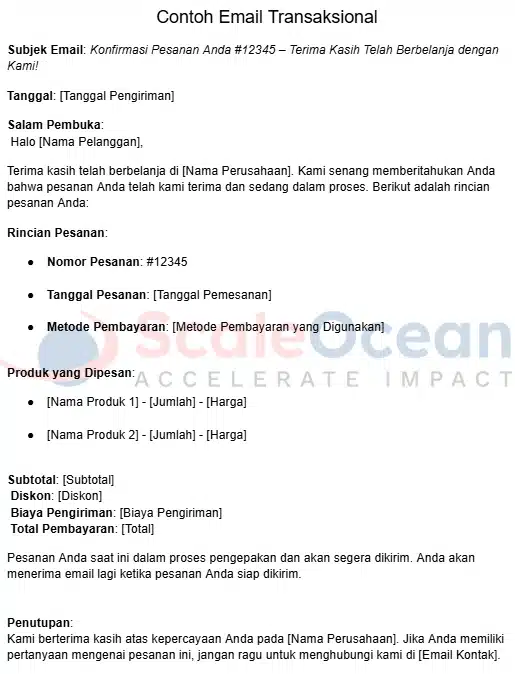 Contoh format email transaksional