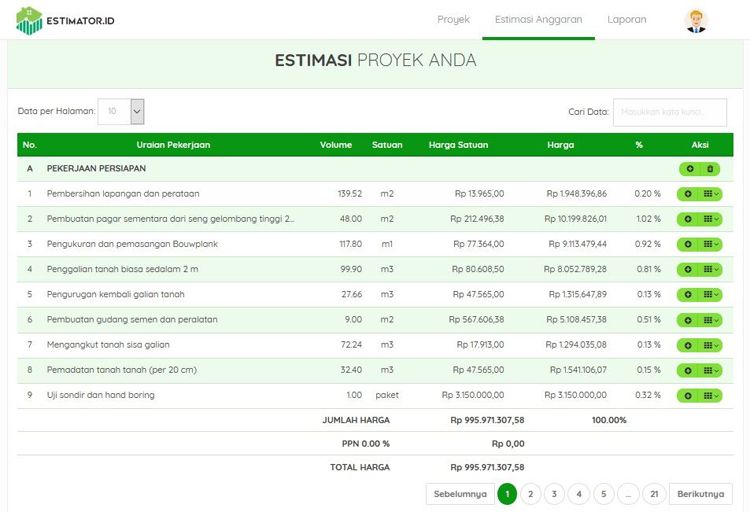 Aplikasi RAB Estimator