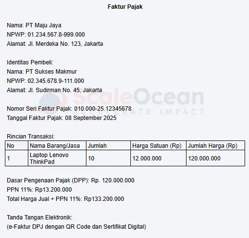 Contoh Faktur Pajak