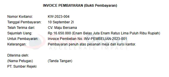Contoh Invoice Pembayaran