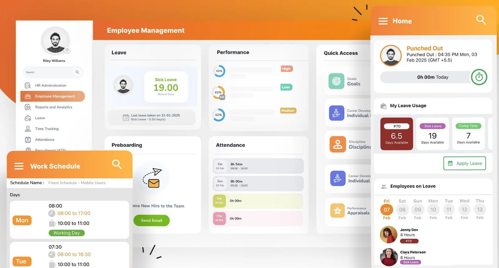 Dashboard OrangeHRM.