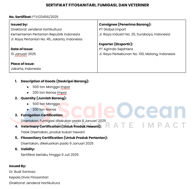SERTIFIKAT FITOSANITARI, FUMIGASI, DAN VETERINER