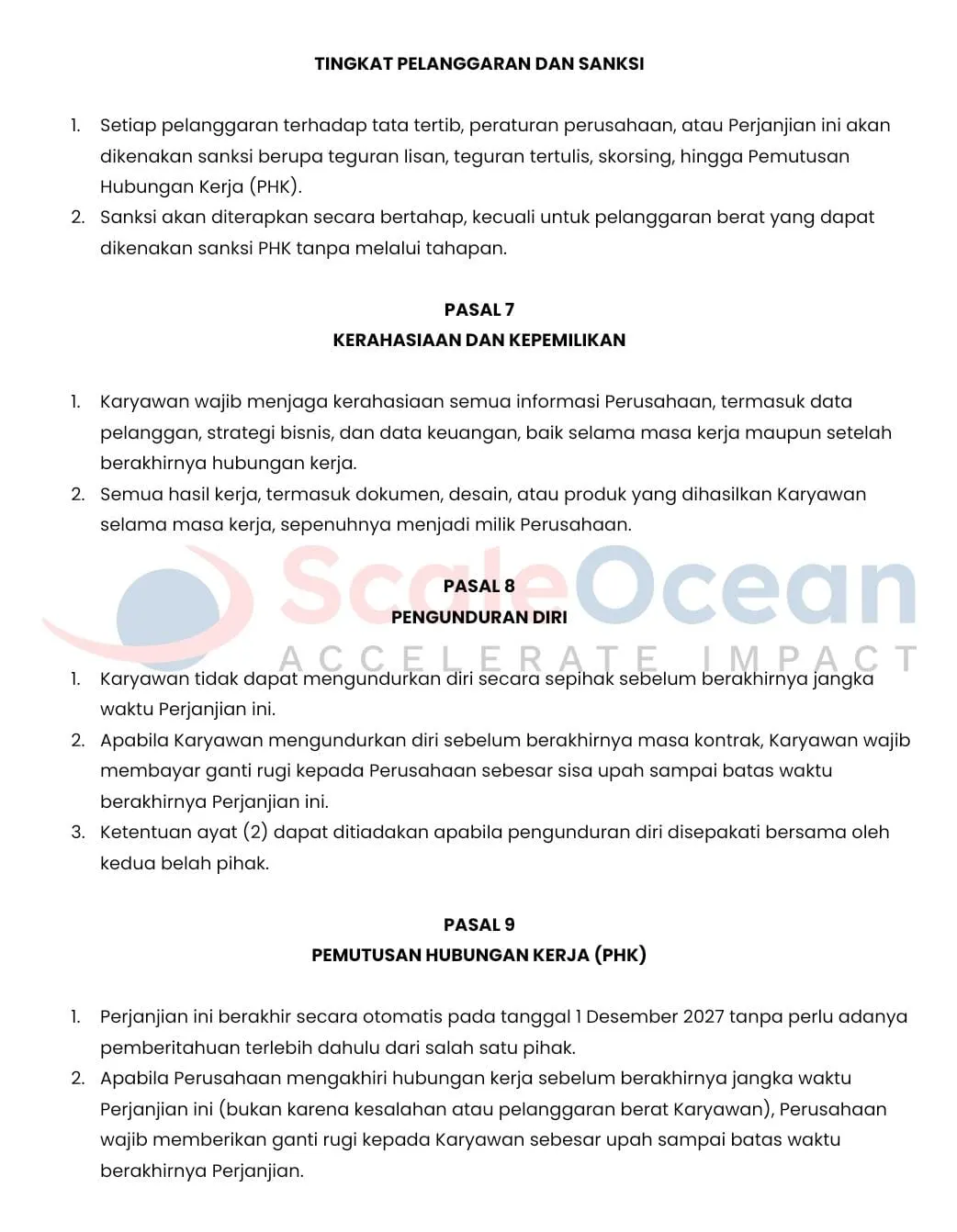 Contoh kontrak perjanjian kerja waktu tertentu (PKWT) 03.