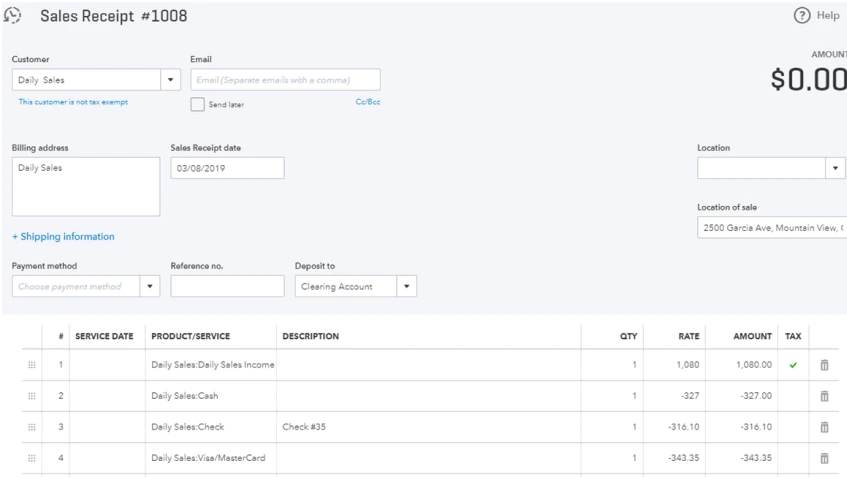 Aplikasi Catatan Penjualan Quickbooks