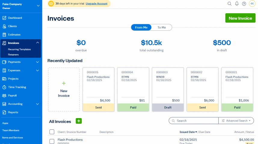 FreshBooks Invoice Software