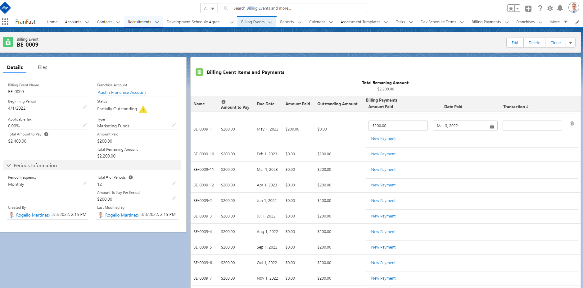 Aplikasi manajemen franchise FranFast