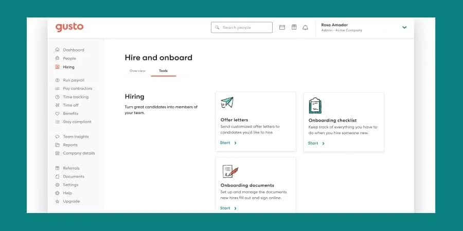 Onboarding and Offboarding Software Gusto