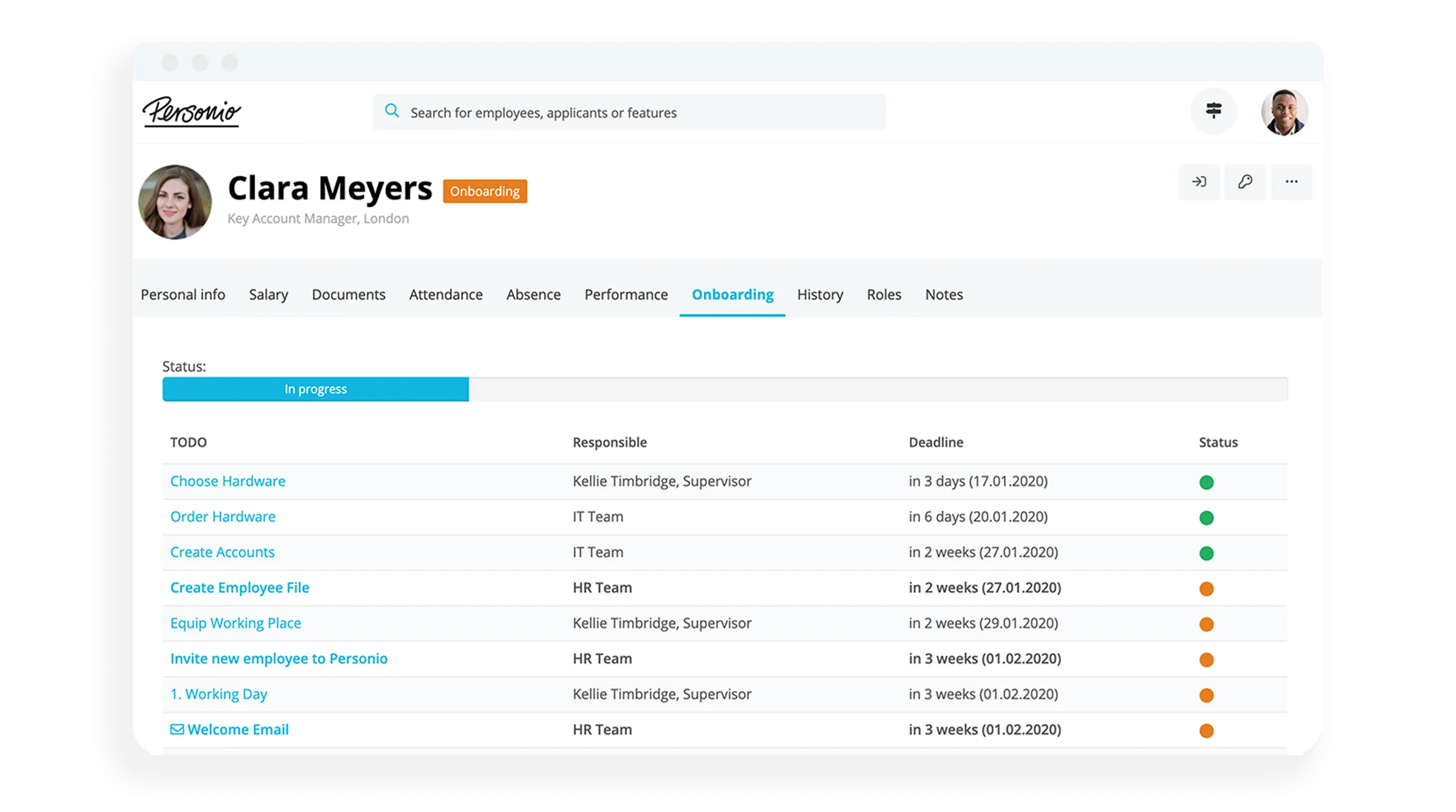 Onboarding and Offboarding Software Personio