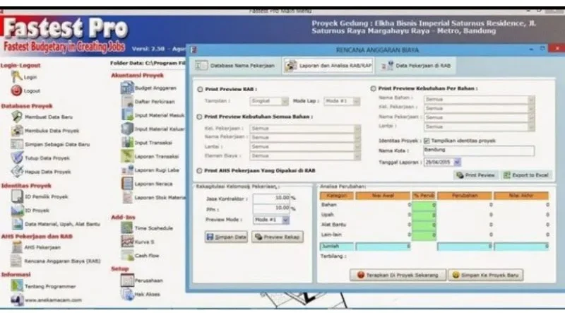Software RAB Kontraktor Fastest Pro