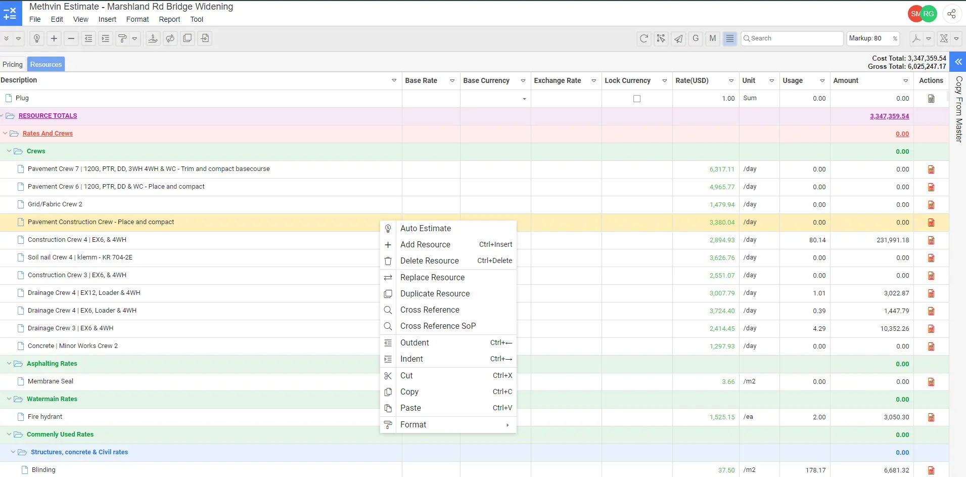 Software RAB Proyek Methvin