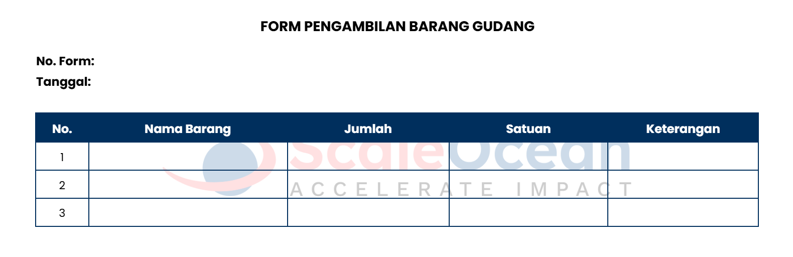 Contoh Form Pengambilan Barang dari Gudang