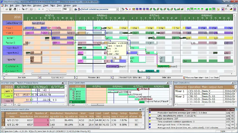 Asprova advanced planning and scheduling system