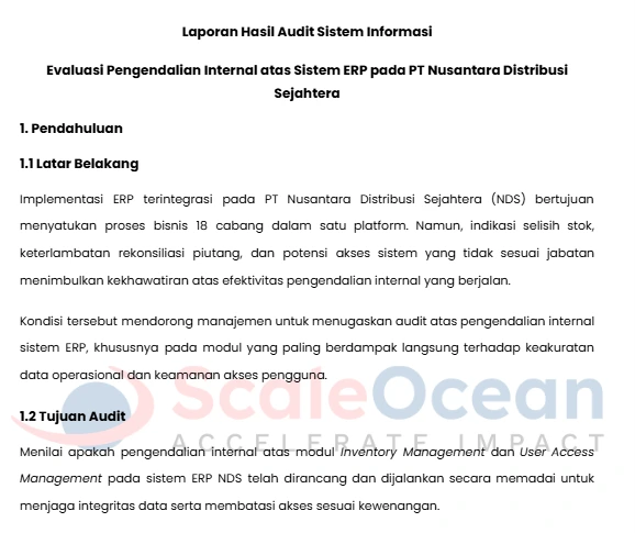 Contoh Laporan Hasil Audit Sistem Informasi