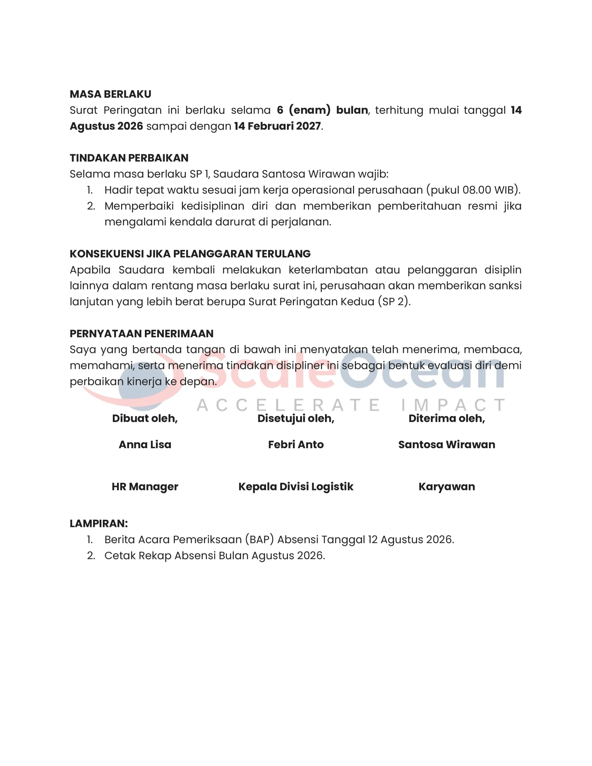 Surat Peringatan Karyawan Terlambat (2)