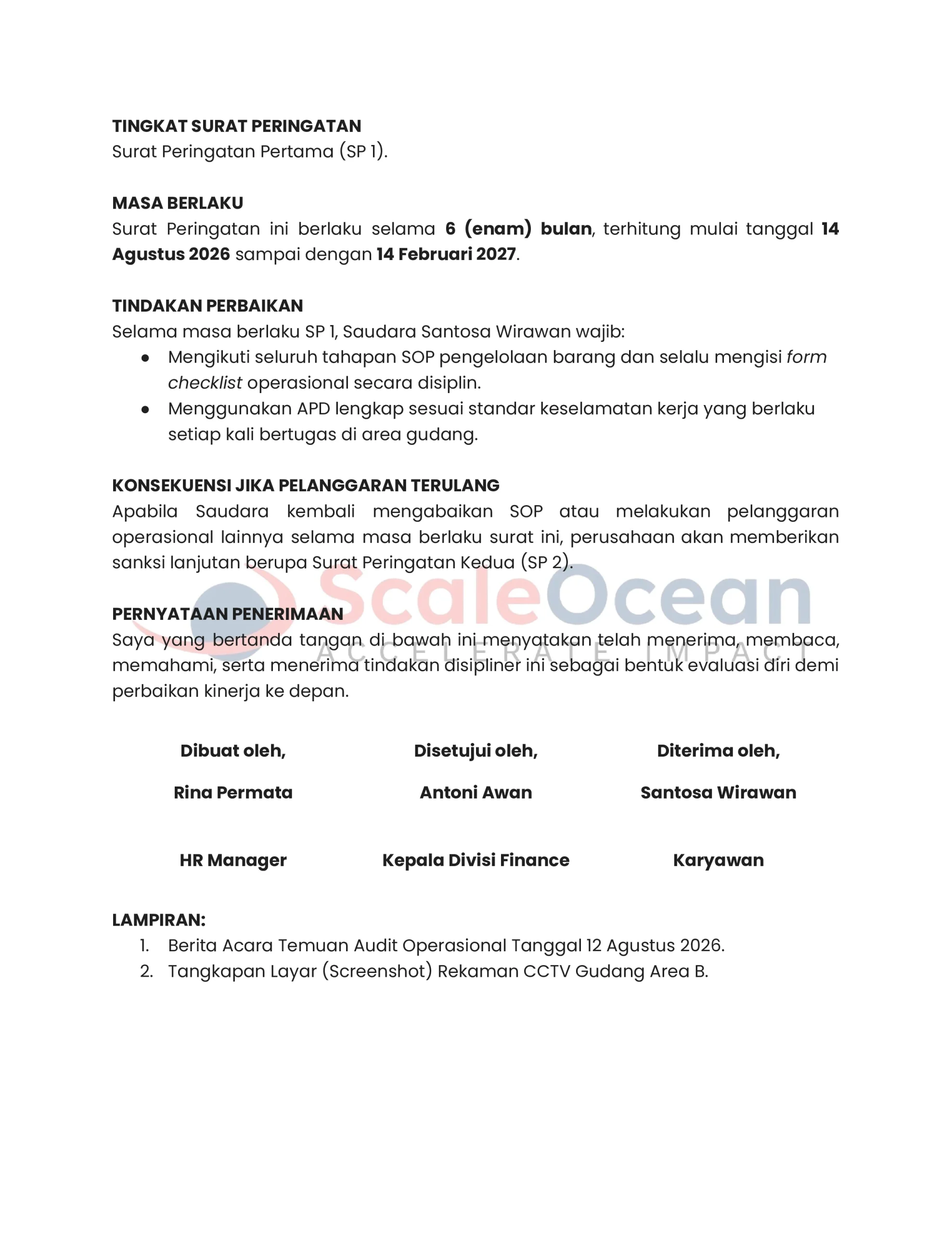 Surat Peringatan Pelanggaran SOP (2)
