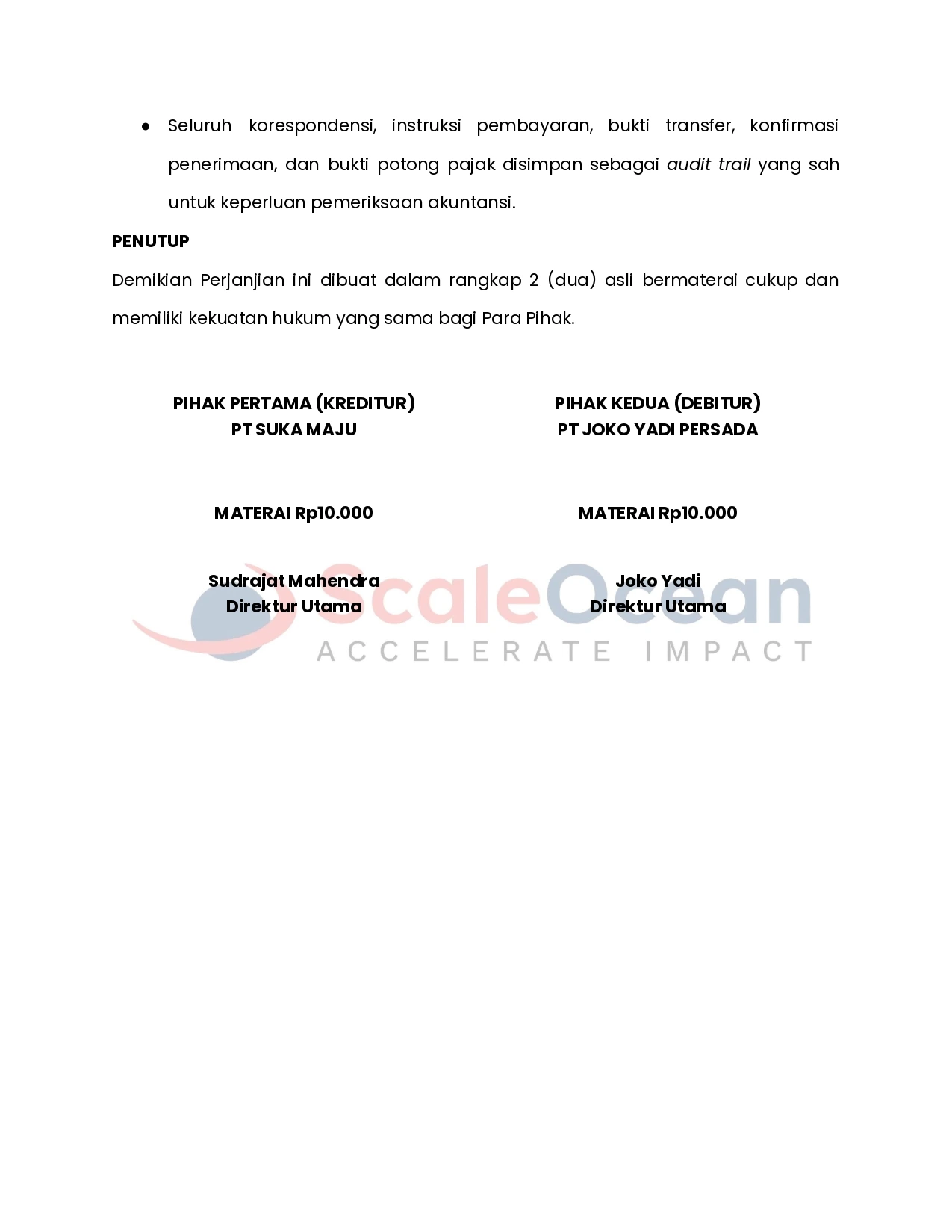 Surat Perjanjian Hutang Piutang 4