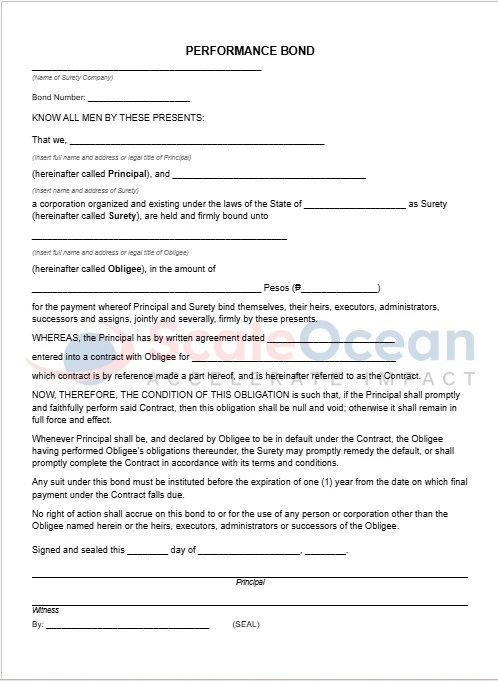 Example of performance bond in construction contract
