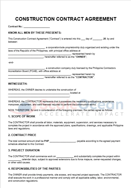 example of construction contract