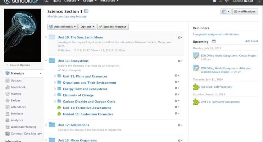 Schoology school management system