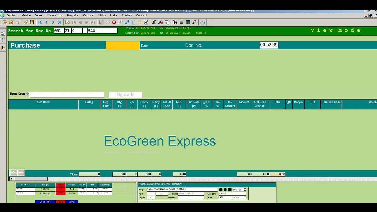 Ecogreen Pharmacy distribution software