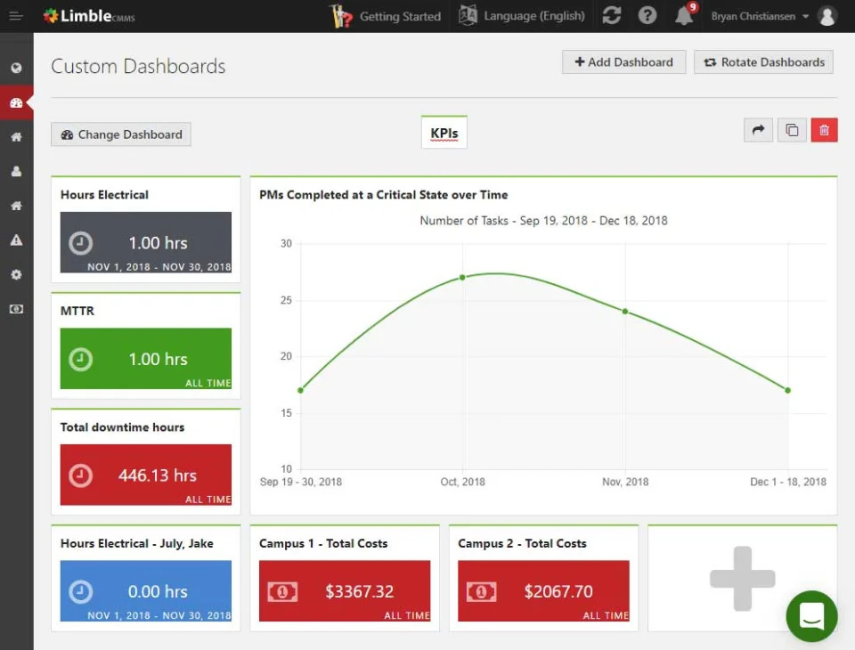 limble CMMS software mock up