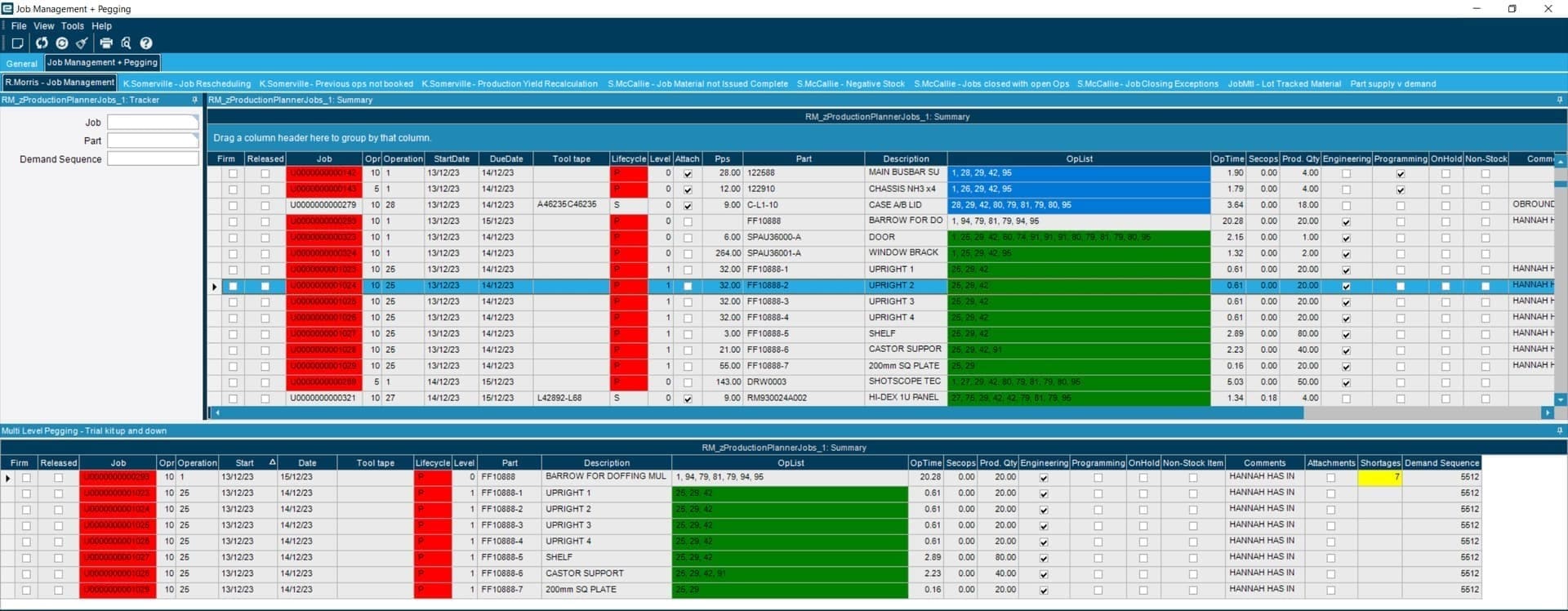 Epicor ERP system dashboard