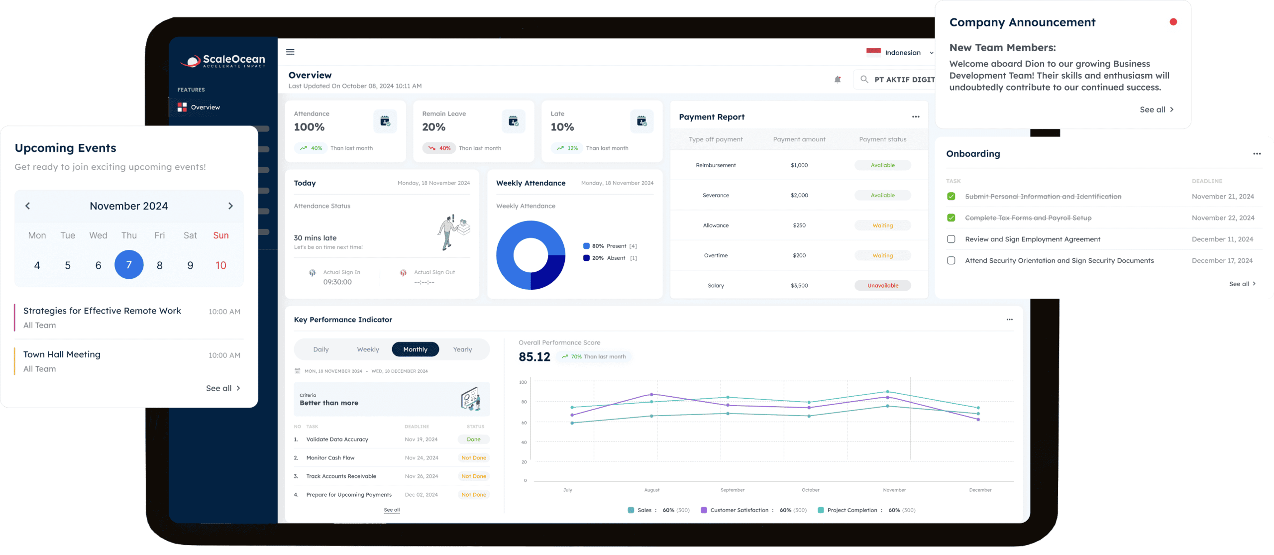 ScaleOcean's mockup HR software 