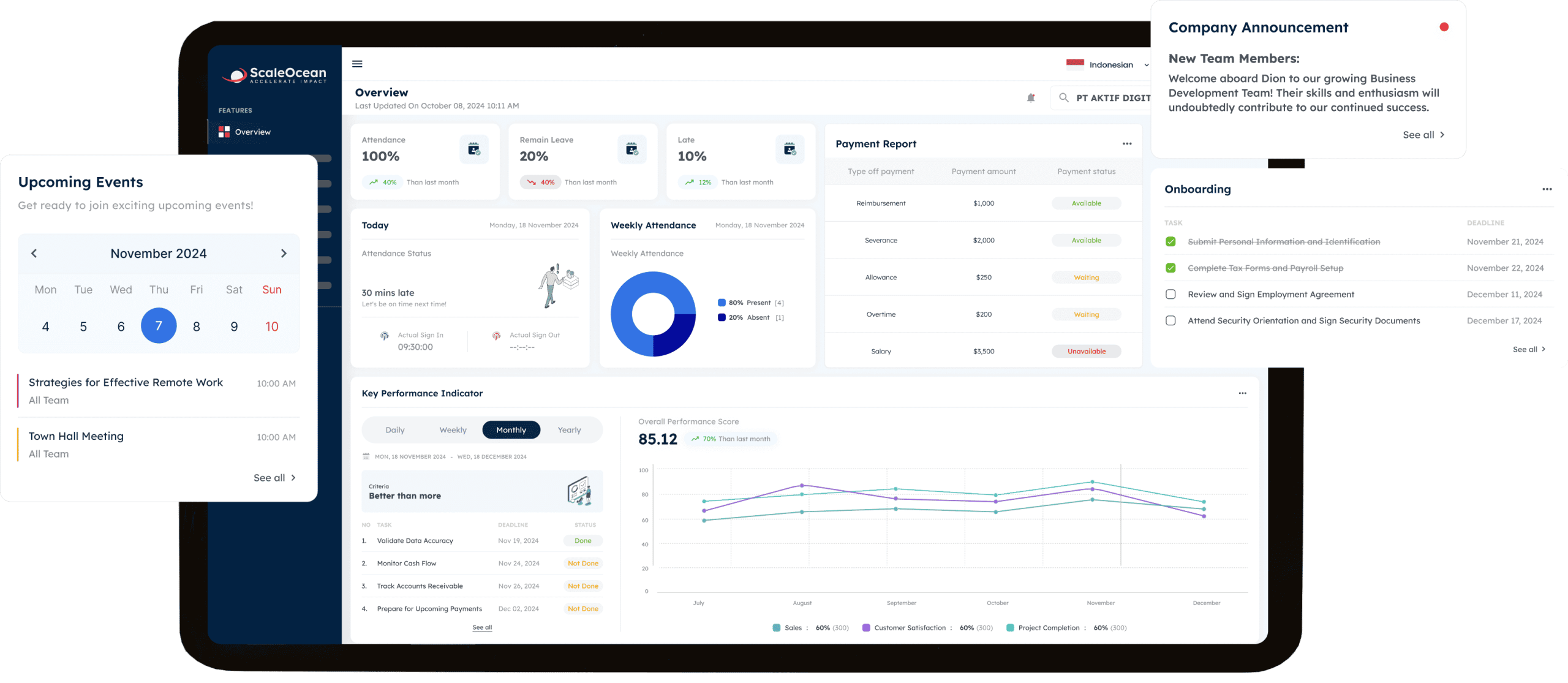 ScaleOcean's mockup HR software