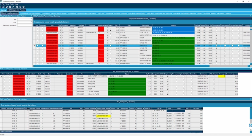 Epicor software dashboard